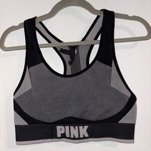 PINK Victoria's Secret Black and Gray Sports Bra